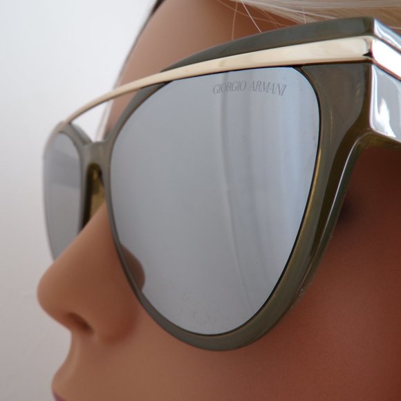 Armani Mirrored Gold Accent Aviators, Cat Eye Pilot Browline Detail 53mm AR8124 main image 12